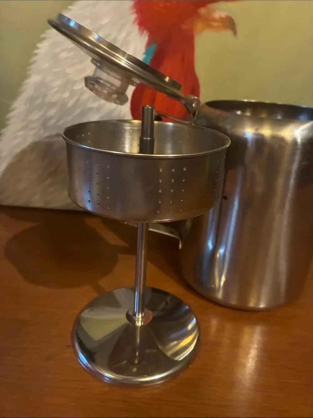 Coffee Percolator Stainless Steel Stovetop wooden handle